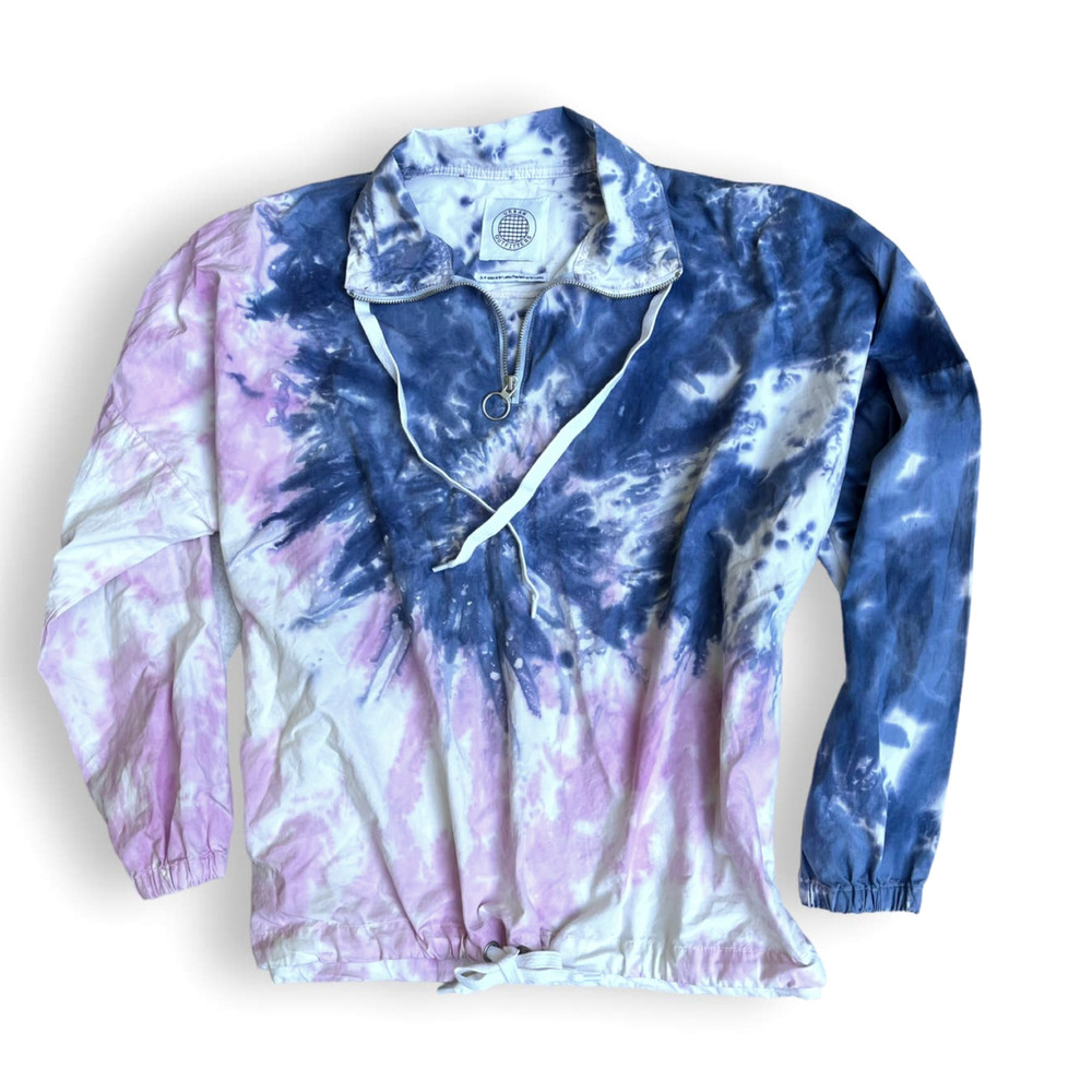 UO Cristal Anorak Tie Dye Cinched Drawstring Pullover Windbreaker - Picture 10 of 13